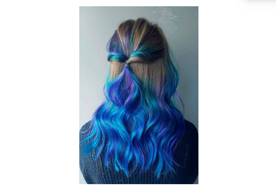BLUE HAIRSTYLES AND BROWN OMBRE