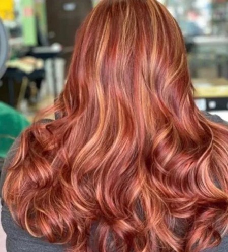 Cherry and Golden Copper Highlights