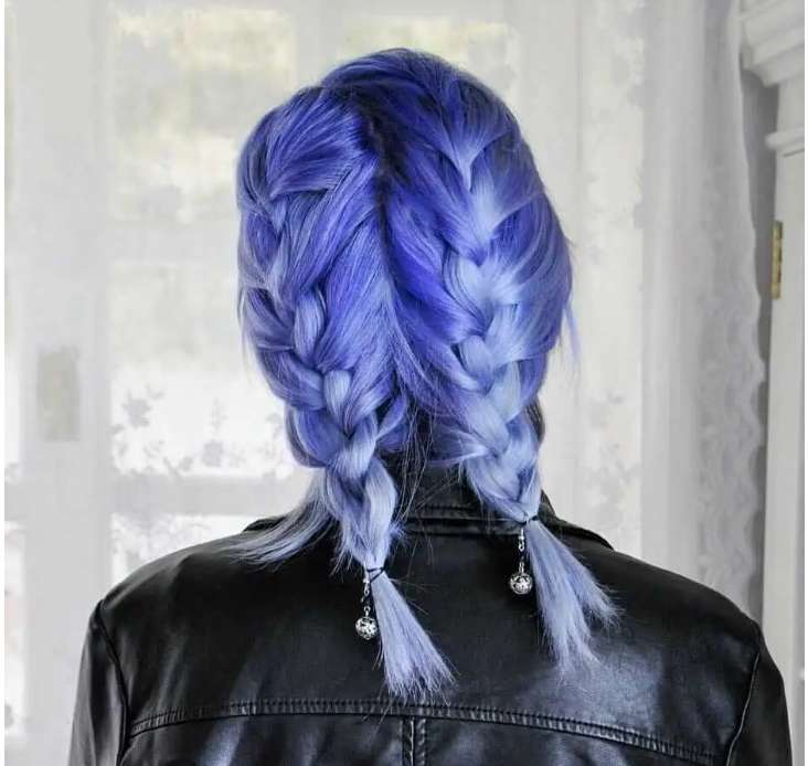 Double Dutch blue braided hair