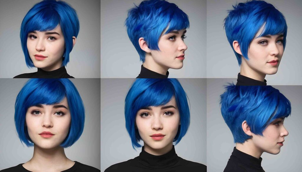 characters with short blue hair