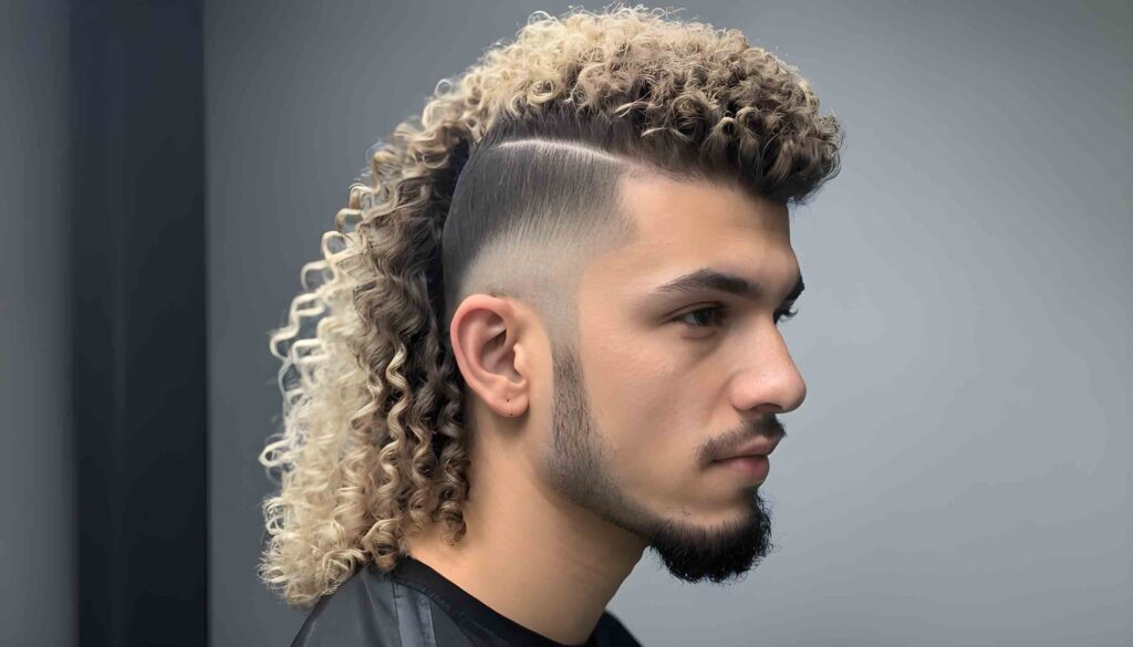 faded mullet curly