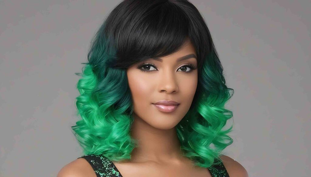 green and black ombre hair wigs amazon
