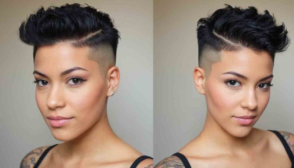hairstyles for short natural hair with shaved sides