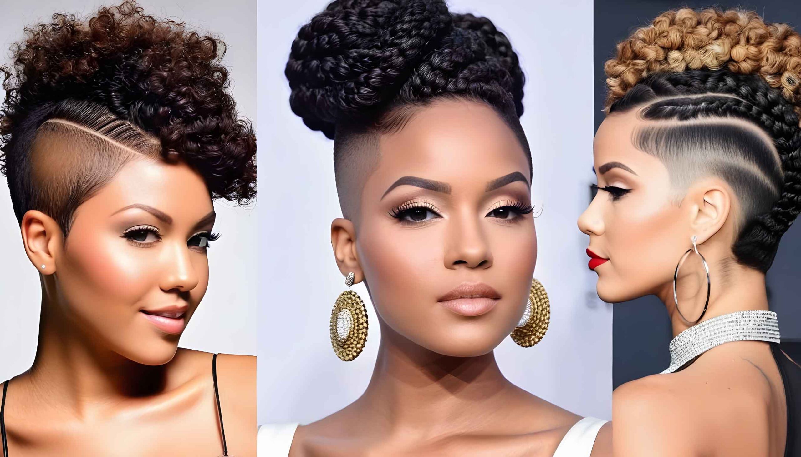Natural Hairstyles with Shaved Sides