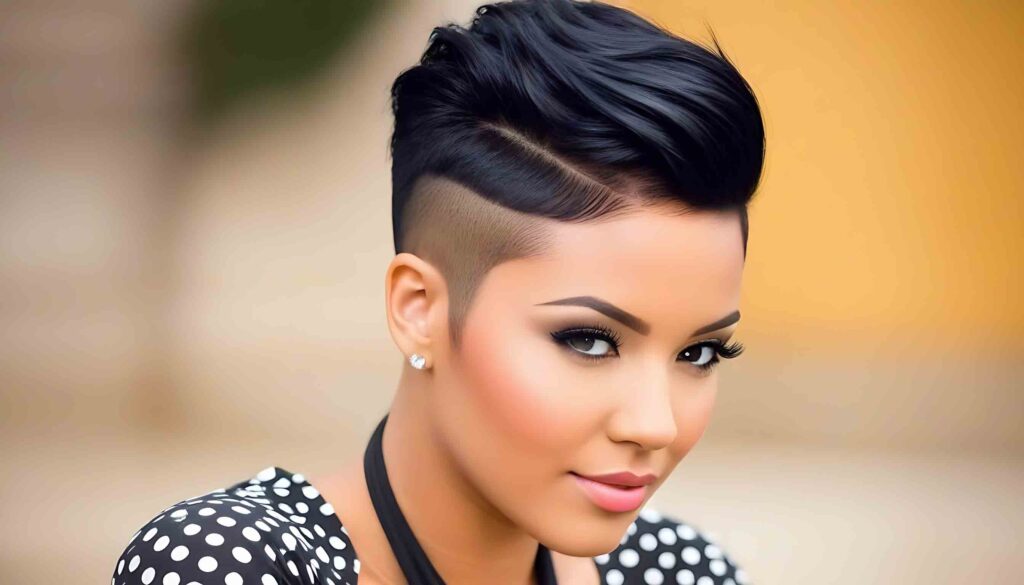 short hairstyles with shaved sides black hair