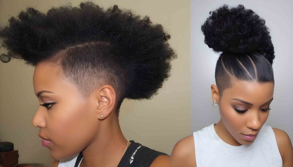 utube natural hair with shaved sides