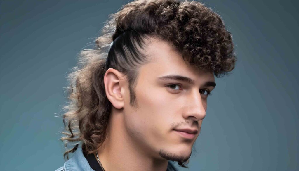 curly hair mullet